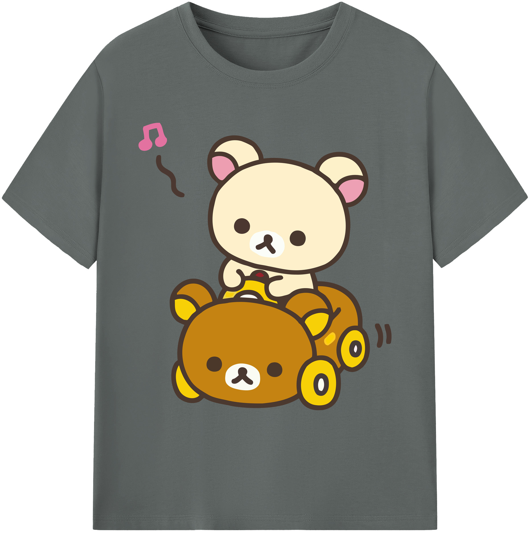 （画像用） リラックマ リラックマ キイロイトリ Rilakkuma Korilakkuma Kiiroitori 綿100％ メンズ半袖Tシャツ｜肌触りやわらか＆通気性